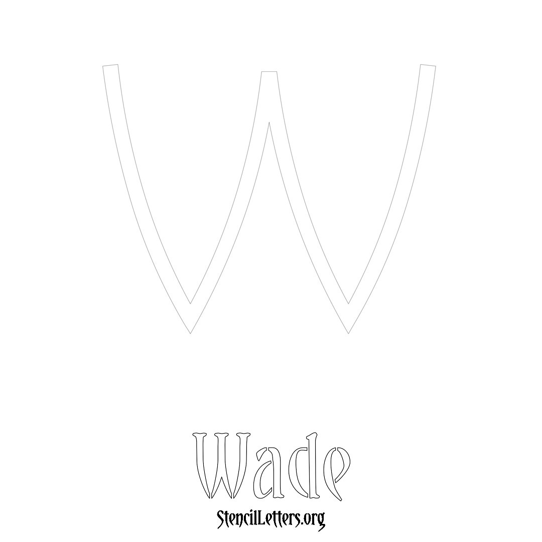 Wade printable name initial stencil in Simple Elegant Lettering