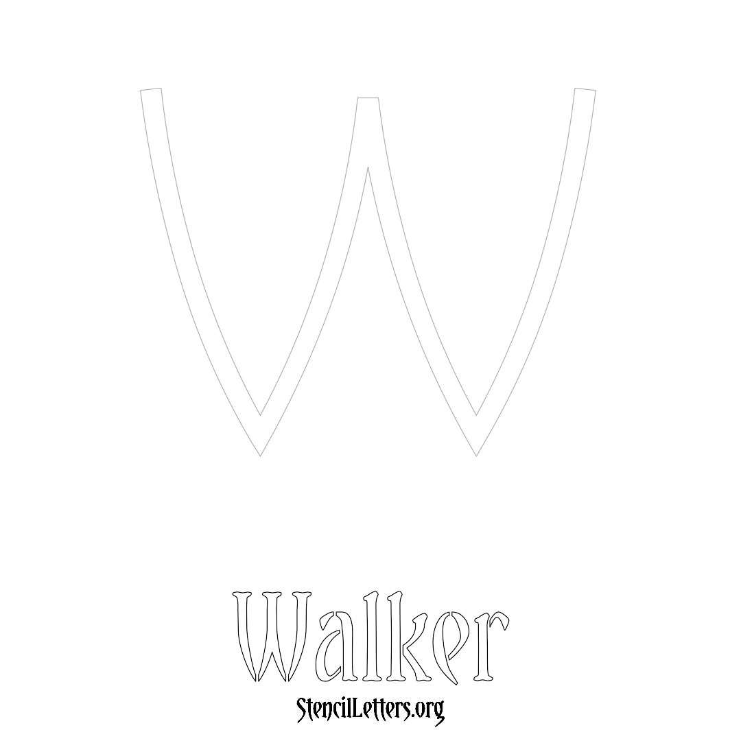 Walker printable name initial stencil in Simple Elegant Lettering