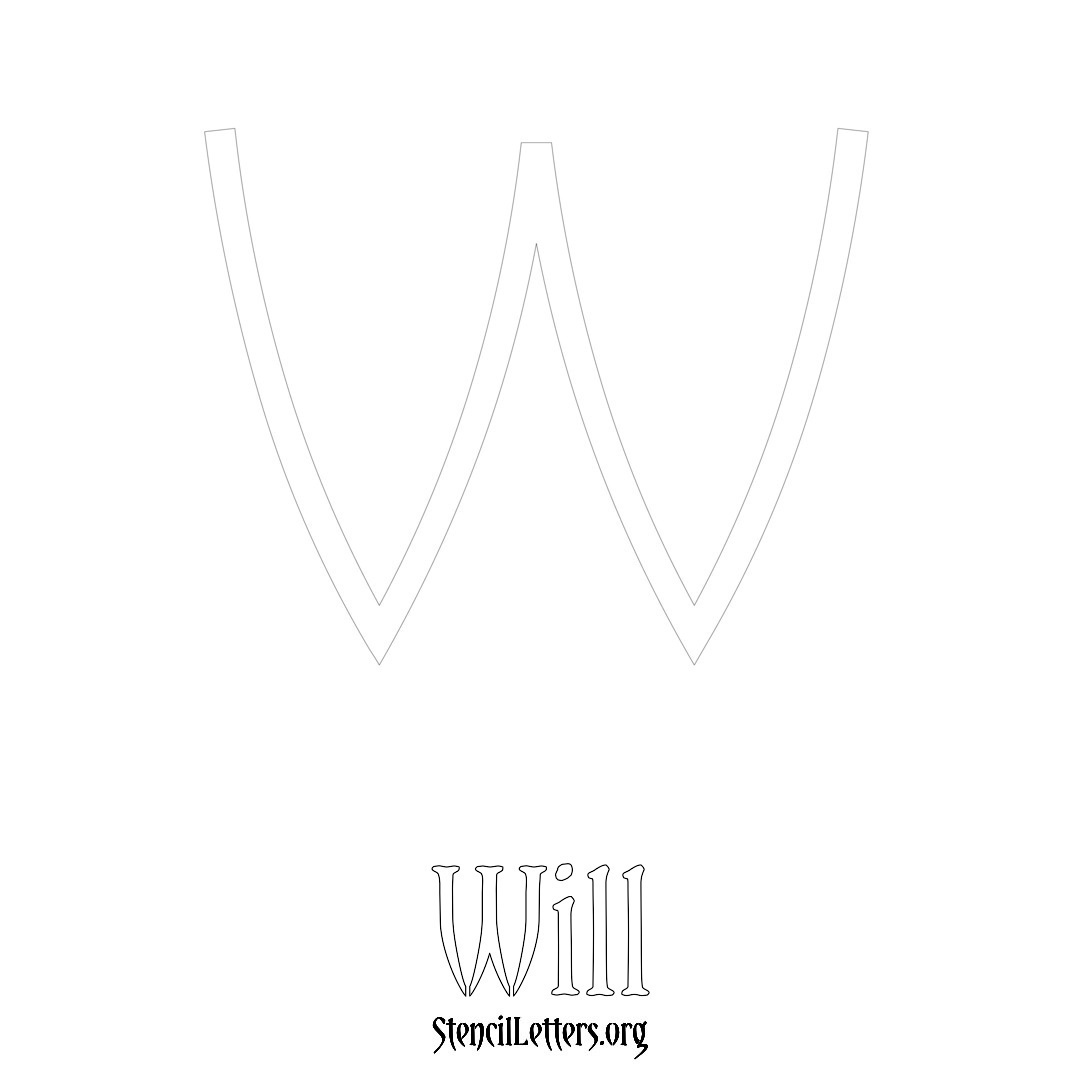 Will printable name initial stencil in Simple Elegant Lettering