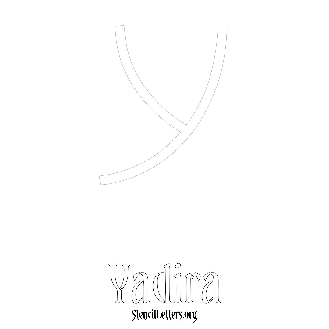 Yadira printable name initial stencil in Simple Elegant Lettering
