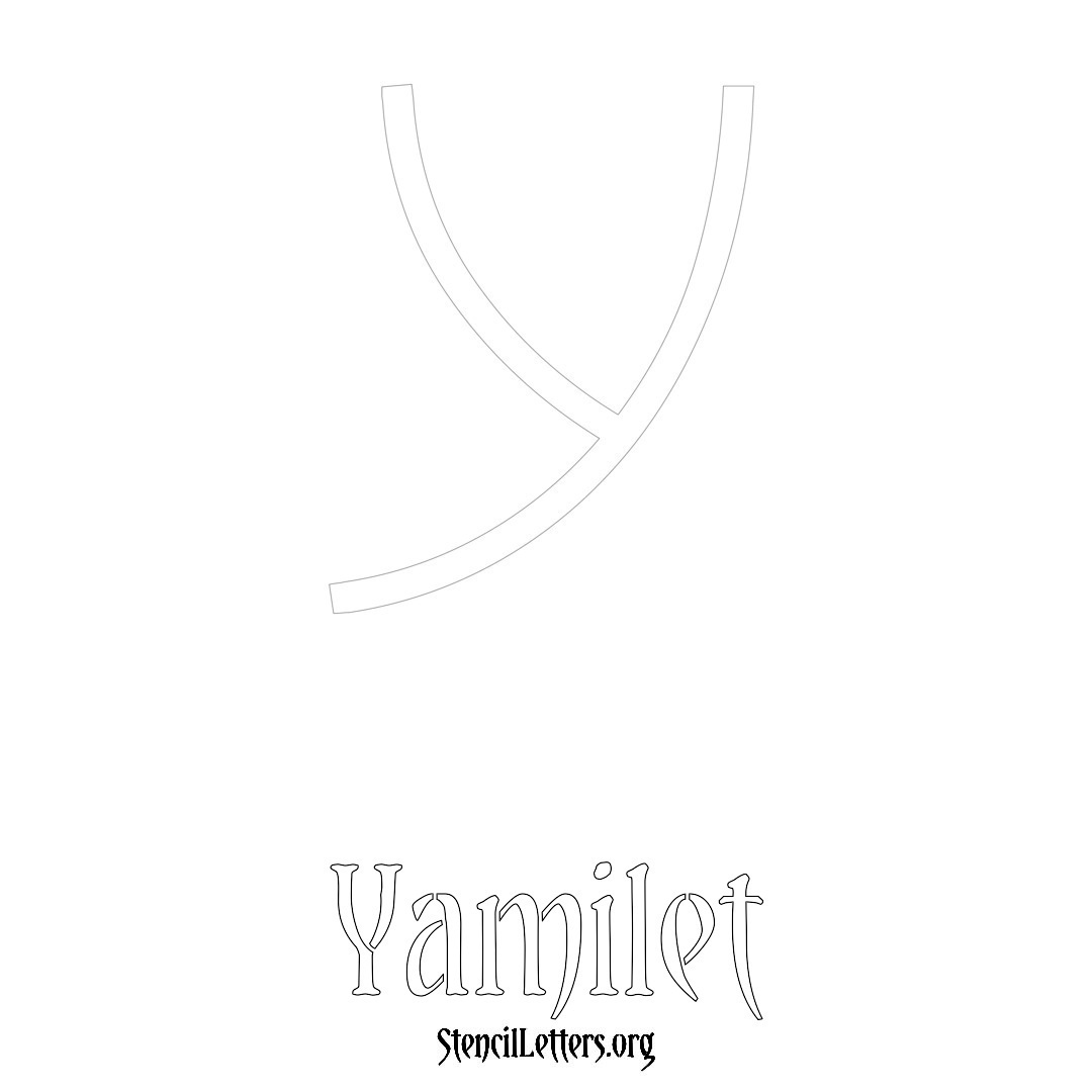 Yamilet printable name initial stencil in Simple Elegant Lettering