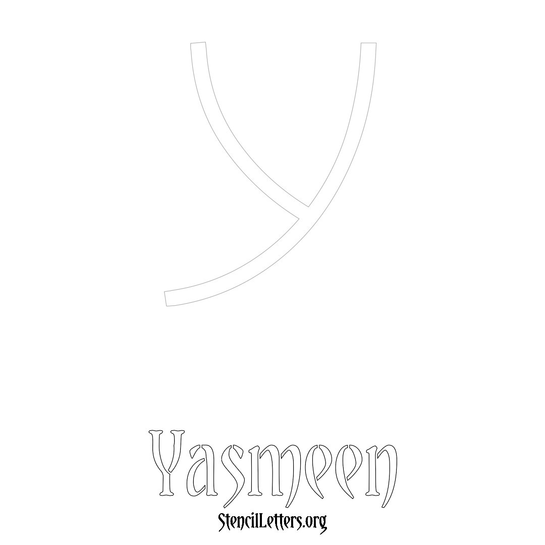 Yasmeen printable name initial stencil in Simple Elegant Lettering