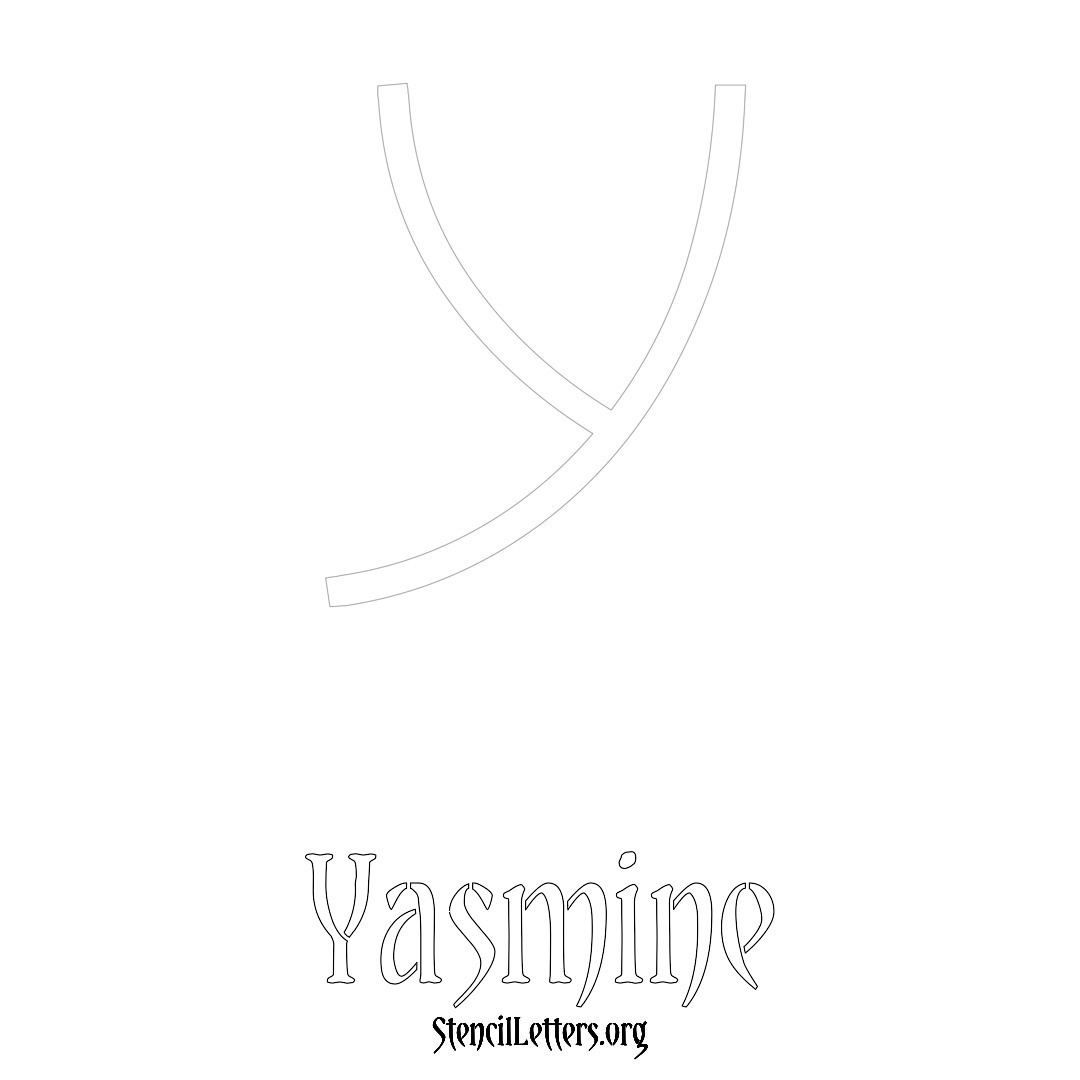 Yasmine printable name initial stencil in Simple Elegant Lettering