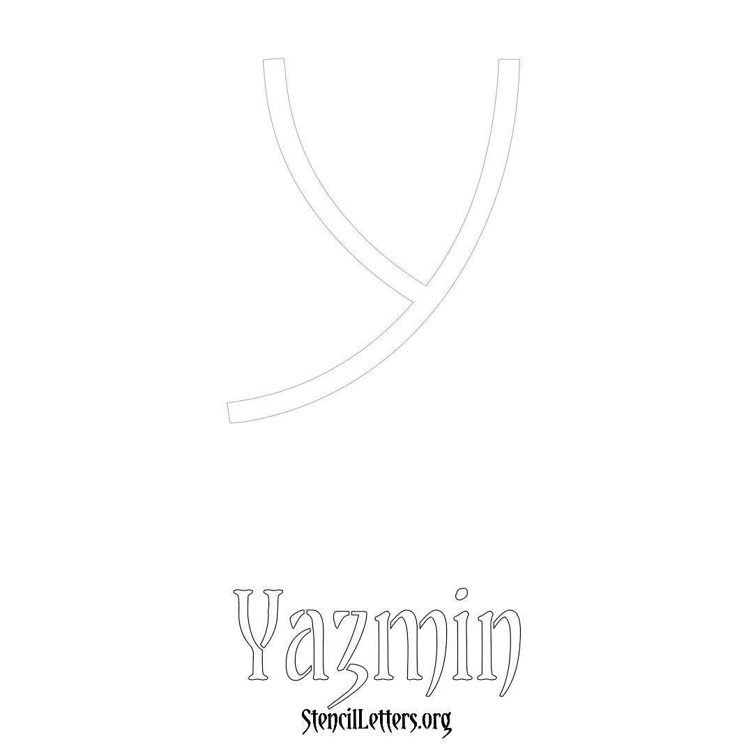 Yazmin printable name initial stencil in Simple Elegant Lettering