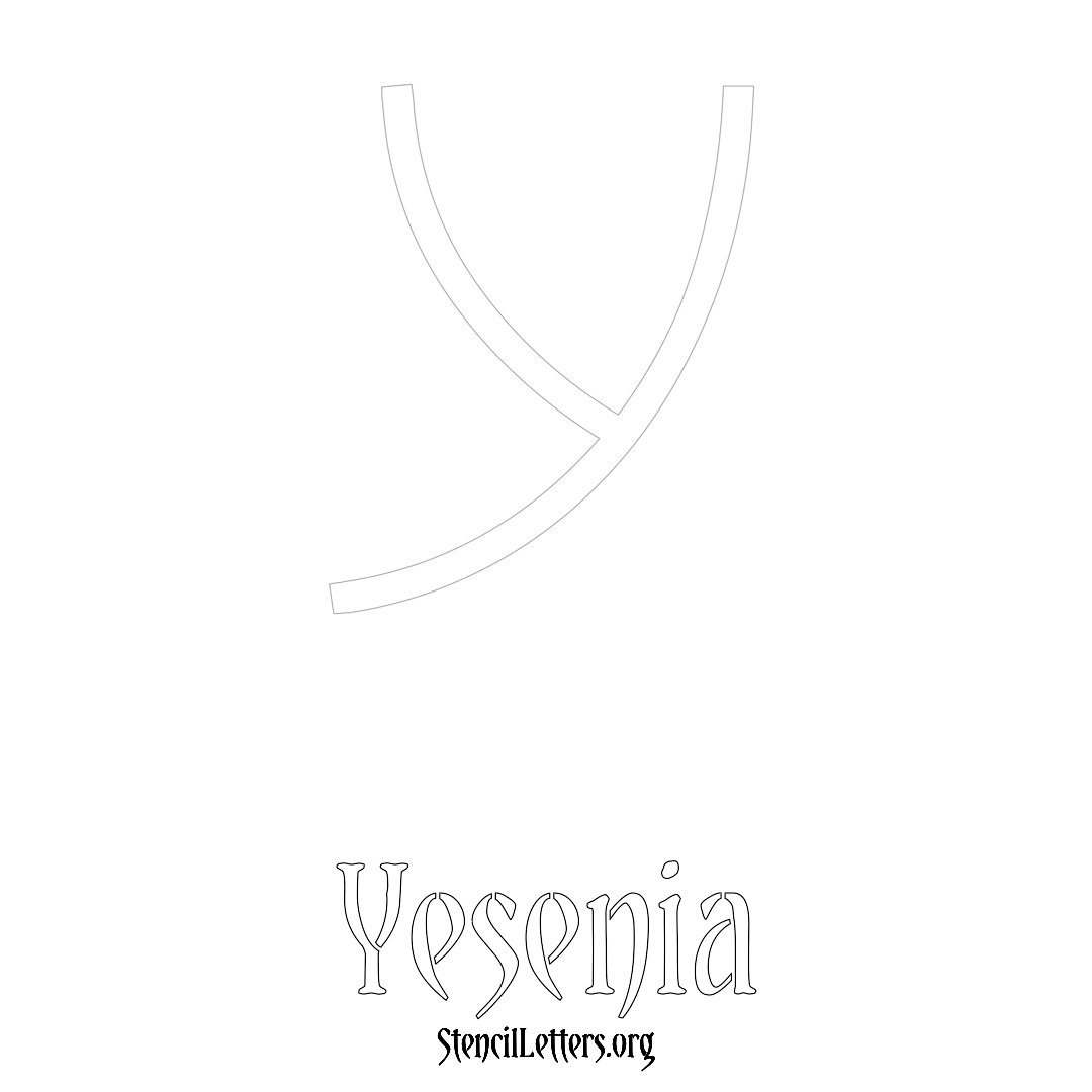 Yesenia printable name initial stencil in Simple Elegant Lettering