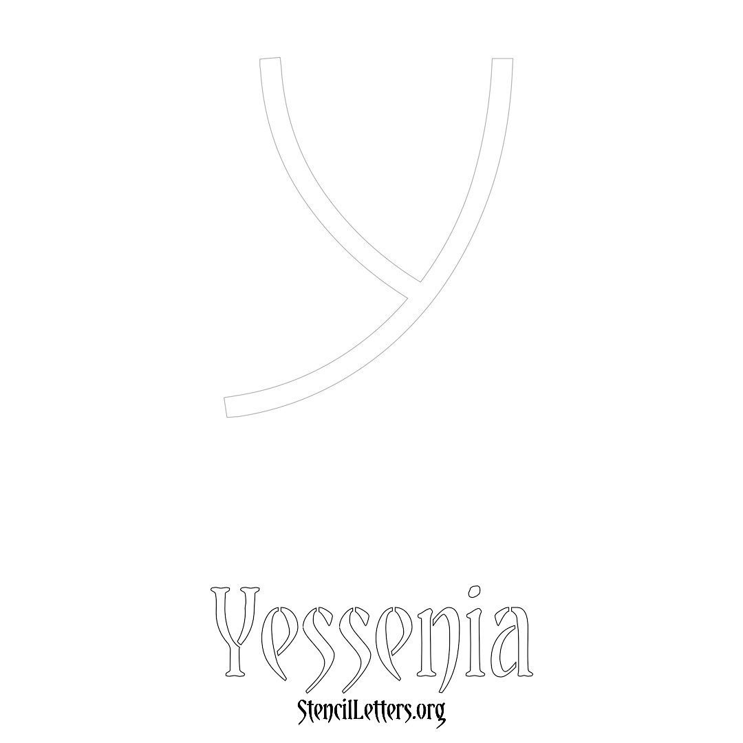 Yessenia printable name initial stencil in Simple Elegant Lettering