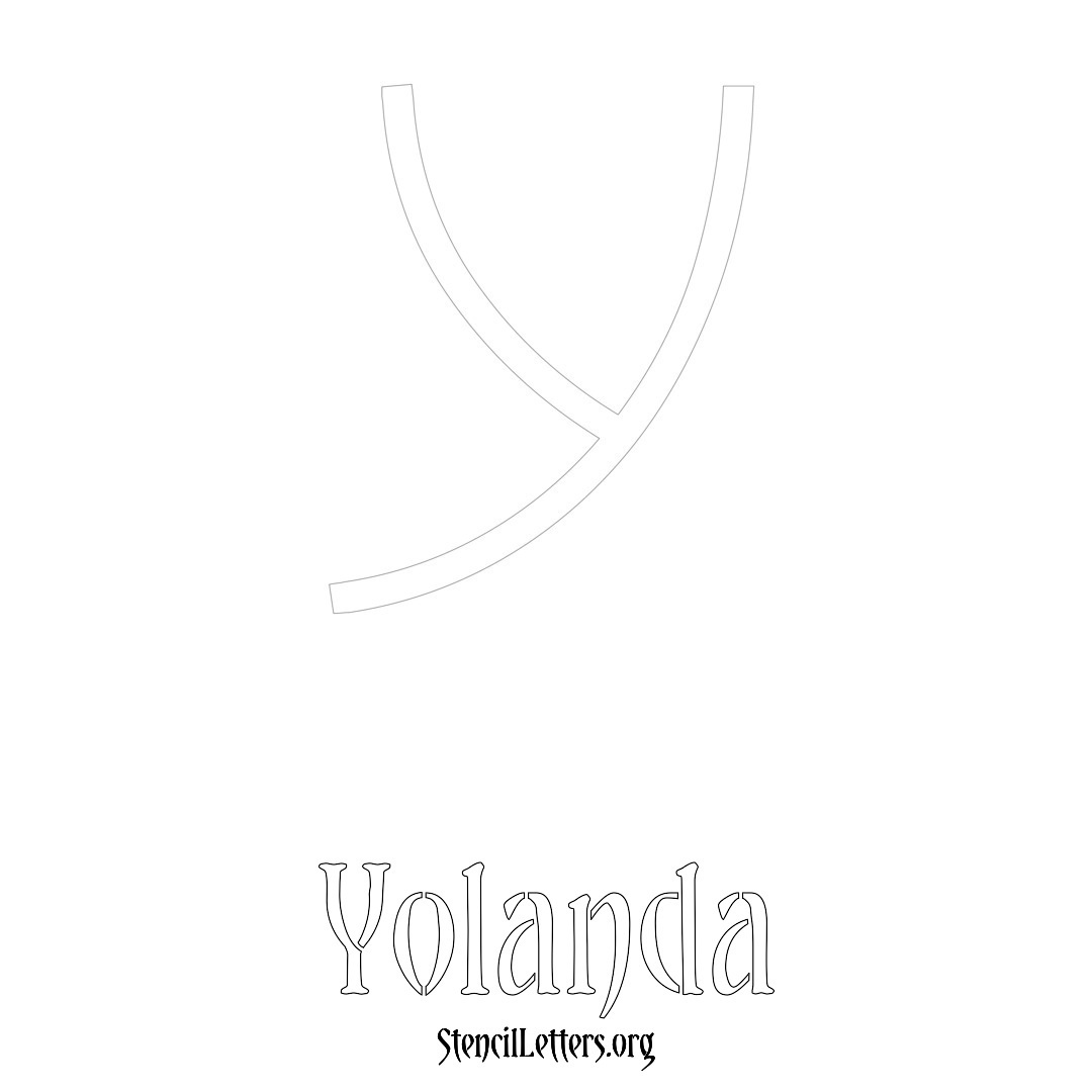 Yolanda printable name initial stencil in Simple Elegant Lettering