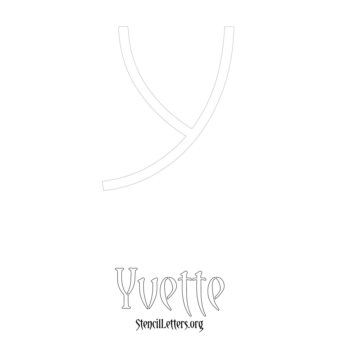 Yvette printable name initial stencil in Simple Elegant Lettering