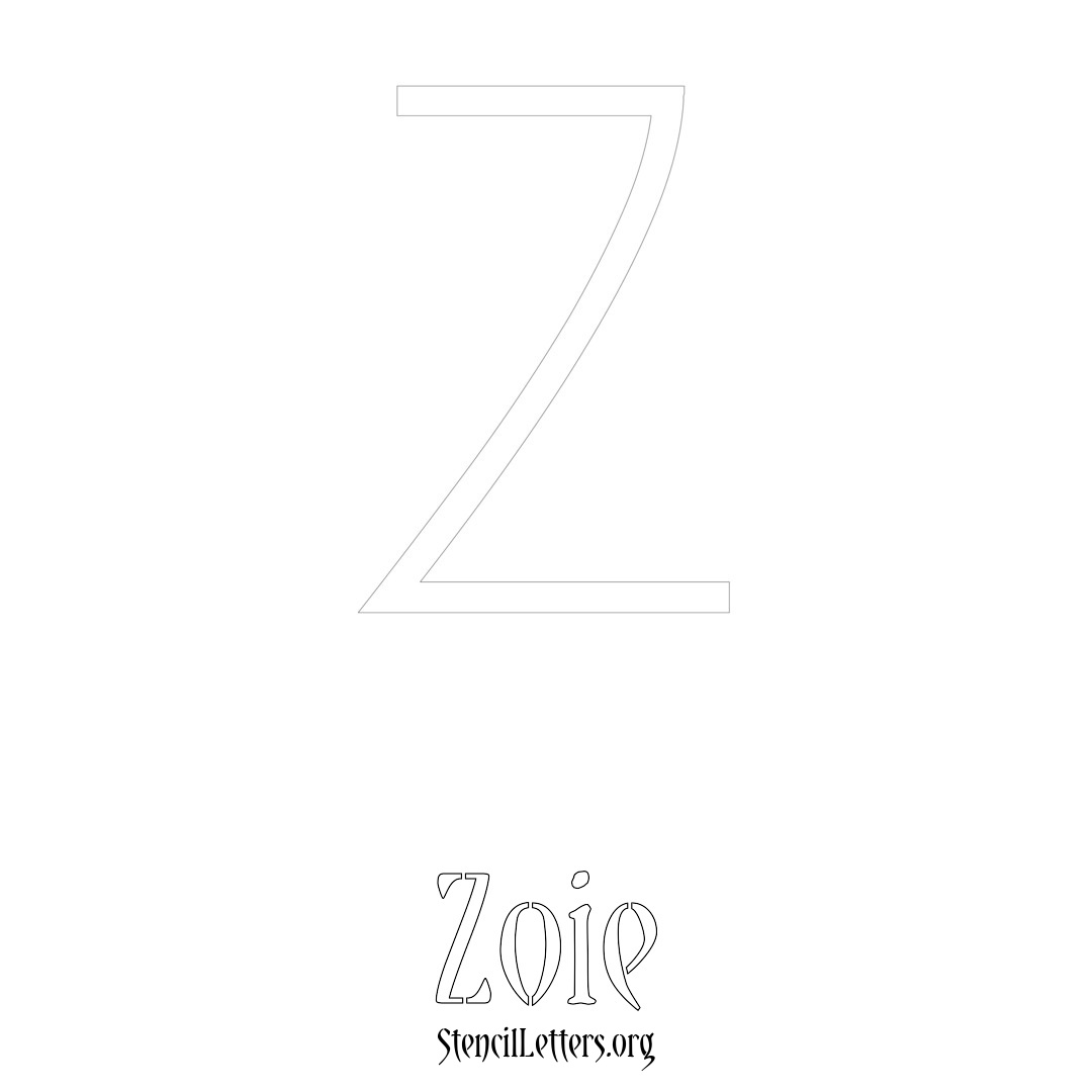 Zoie printable name initial stencil in Simple Elegant Lettering