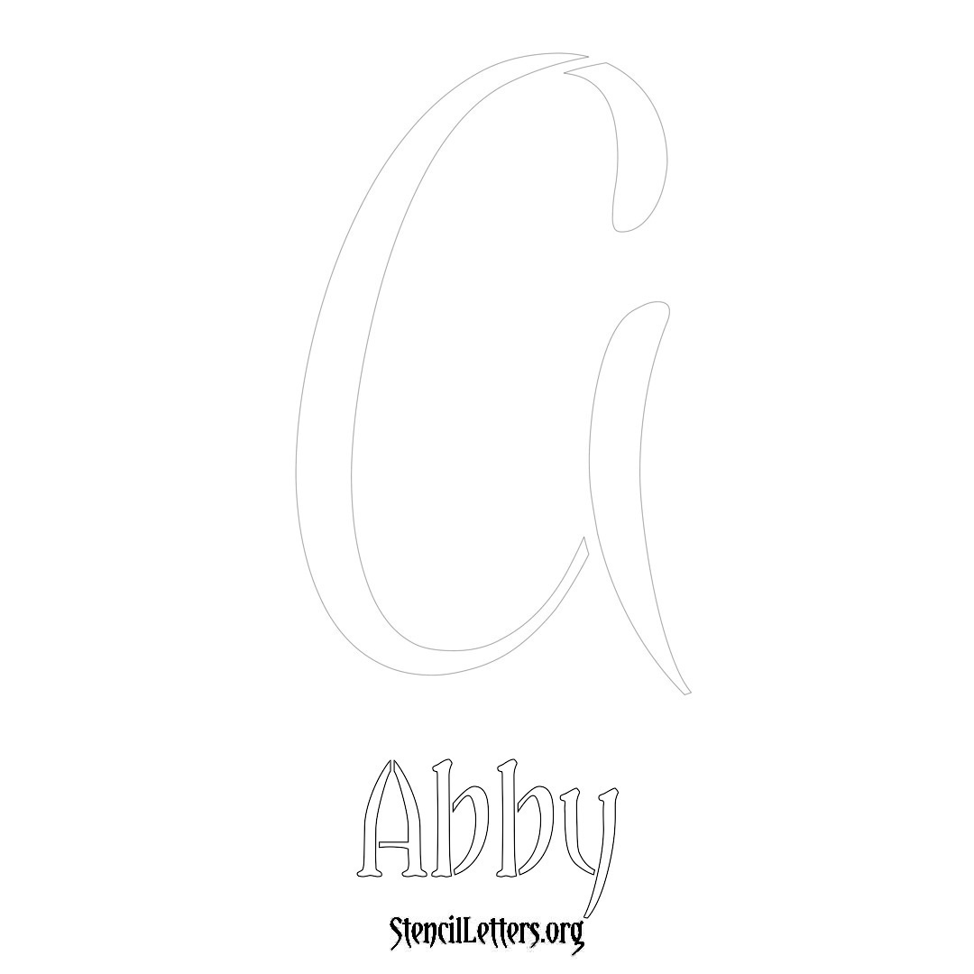 Abby printable name initial stencil in Vintage Brush Lettering