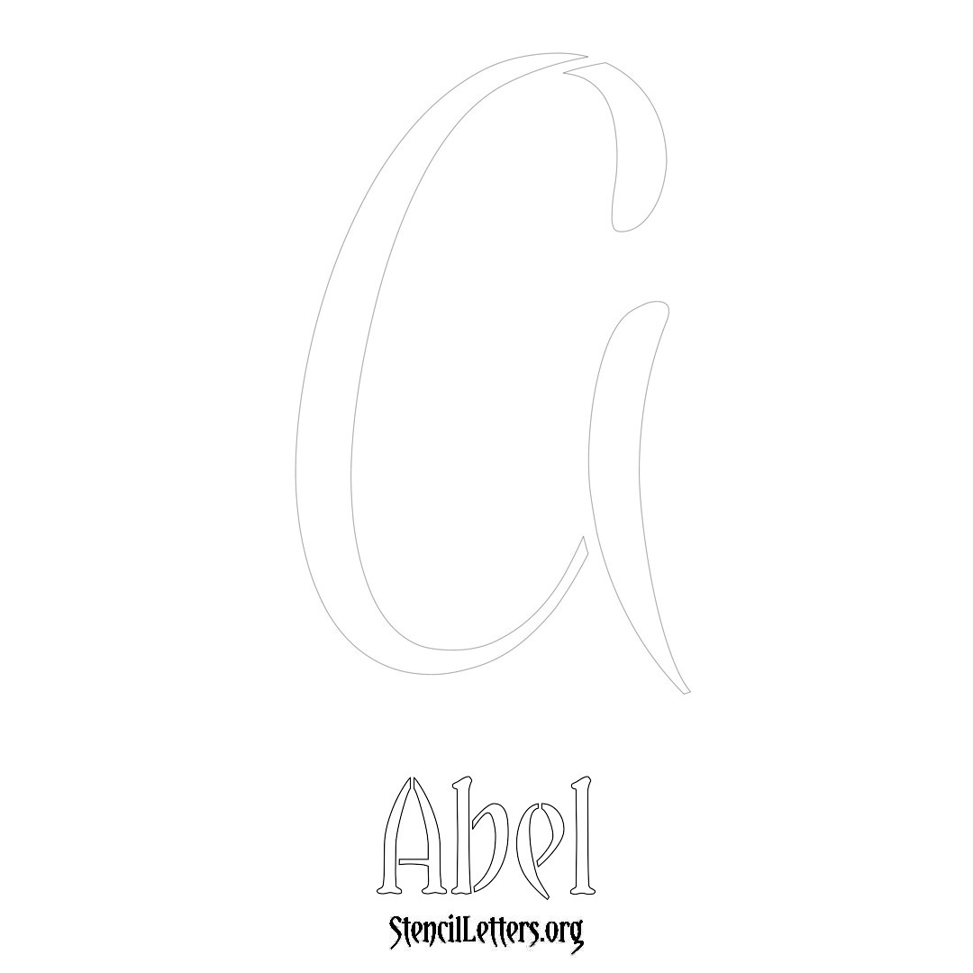 Abel printable name initial stencil in Vintage Brush Lettering