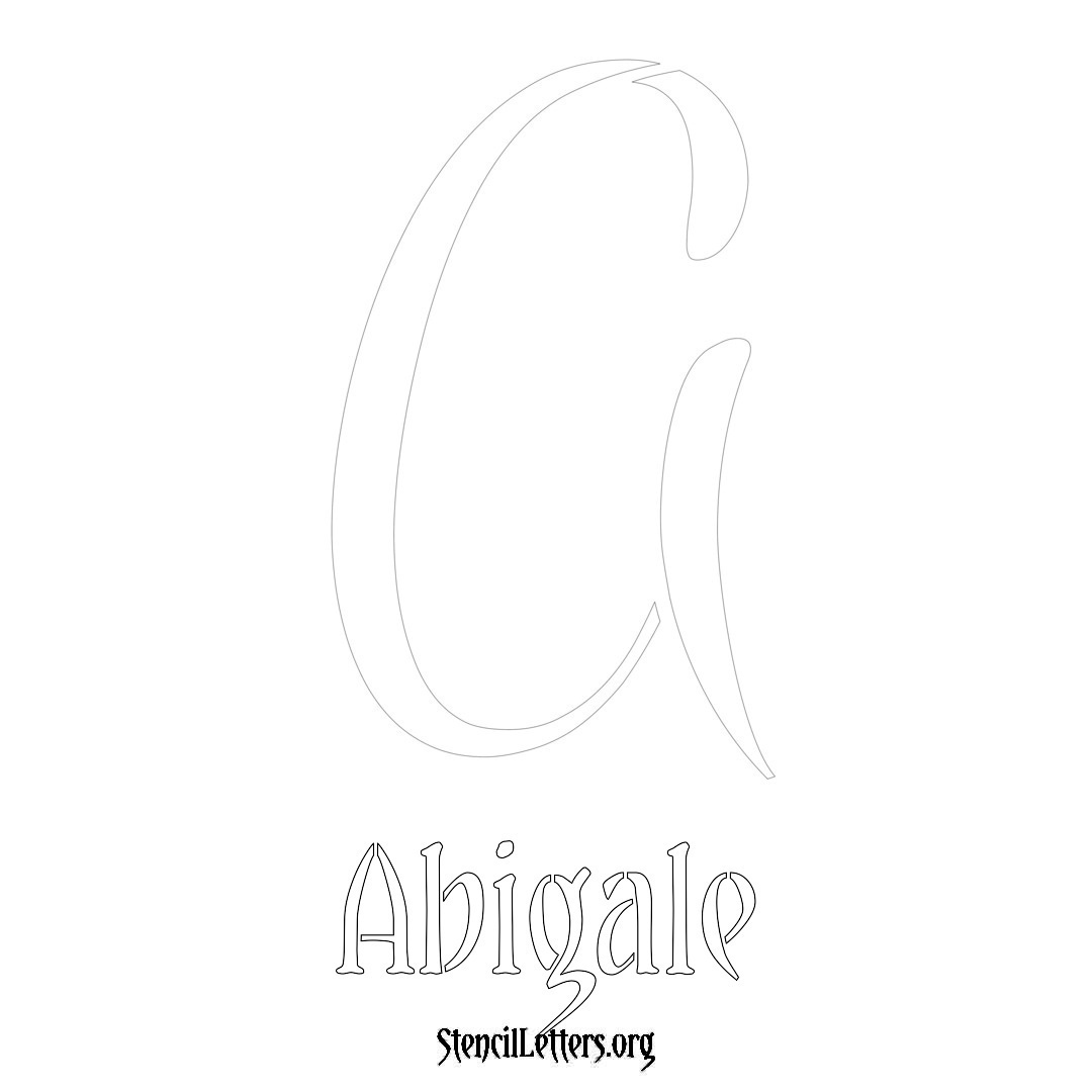 Abigale printable name initial stencil in Vintage Brush Lettering