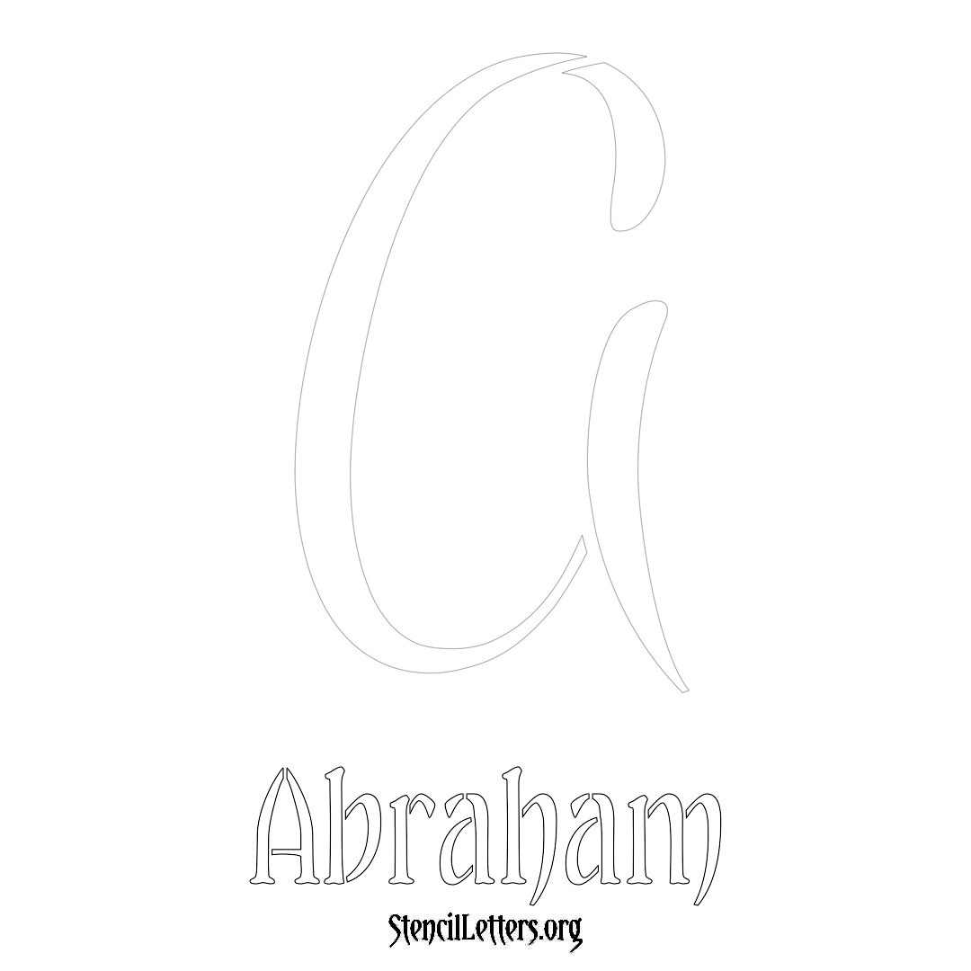 Abraham printable name initial stencil in Vintage Brush Lettering