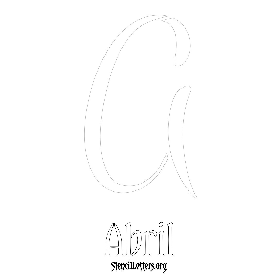 Abril printable name initial stencil in Vintage Brush Lettering