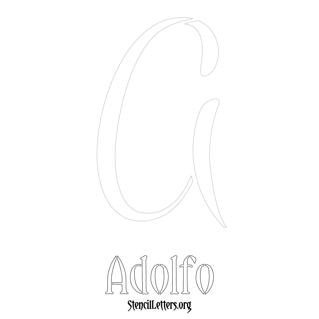 Adolfo printable name initial stencil in Vintage Brush Lettering