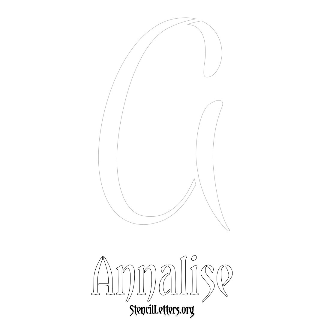 Annalise printable name initial stencil in Vintage Brush Lettering