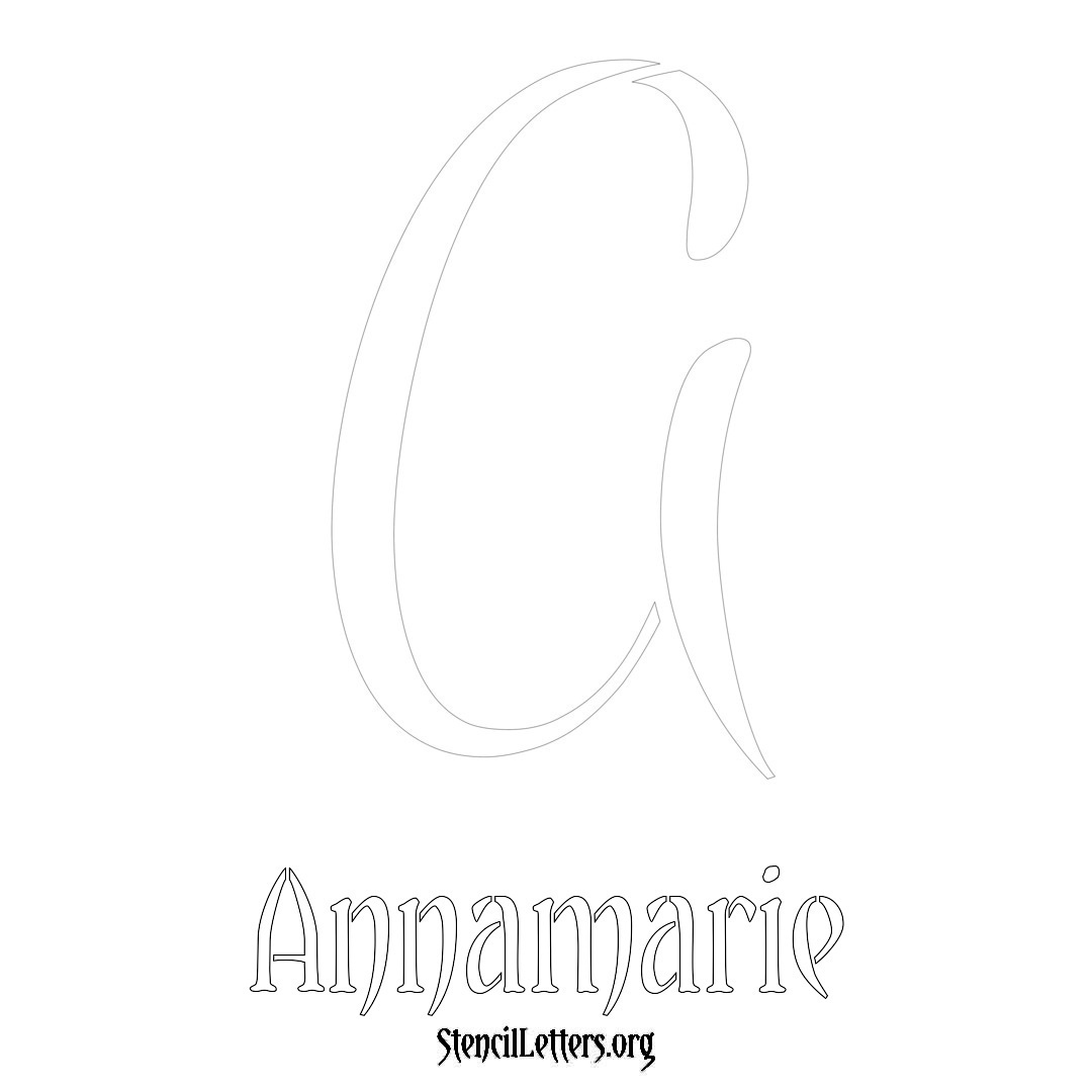 Annamarie printable name initial stencil in Vintage Brush Lettering