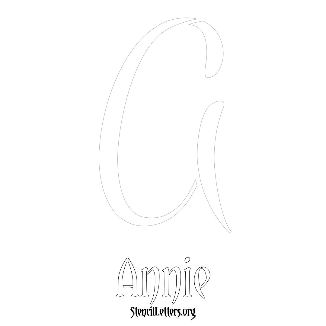 Annie printable name initial stencil in Vintage Brush Lettering