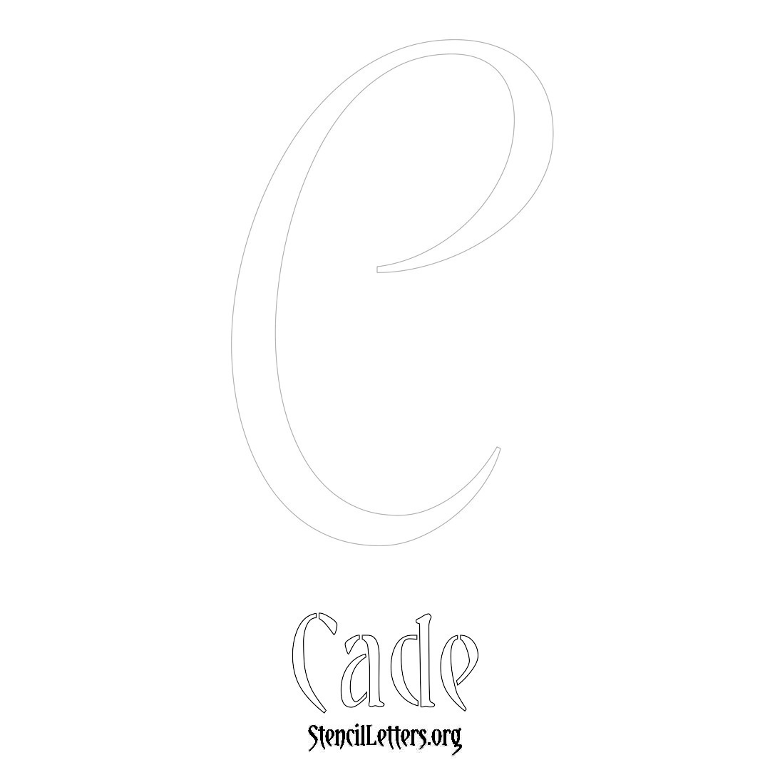 Cade printable name initial stencil in Vintage Brush Lettering