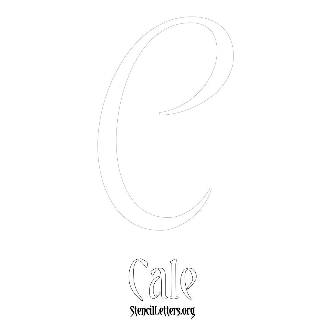 Cale printable name initial stencil in Vintage Brush Lettering