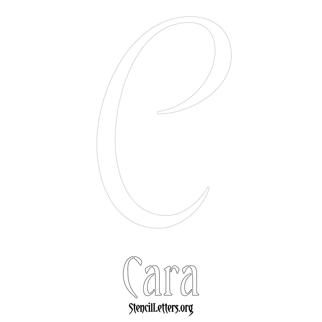 Cara printable name initial stencil in Vintage Brush Lettering