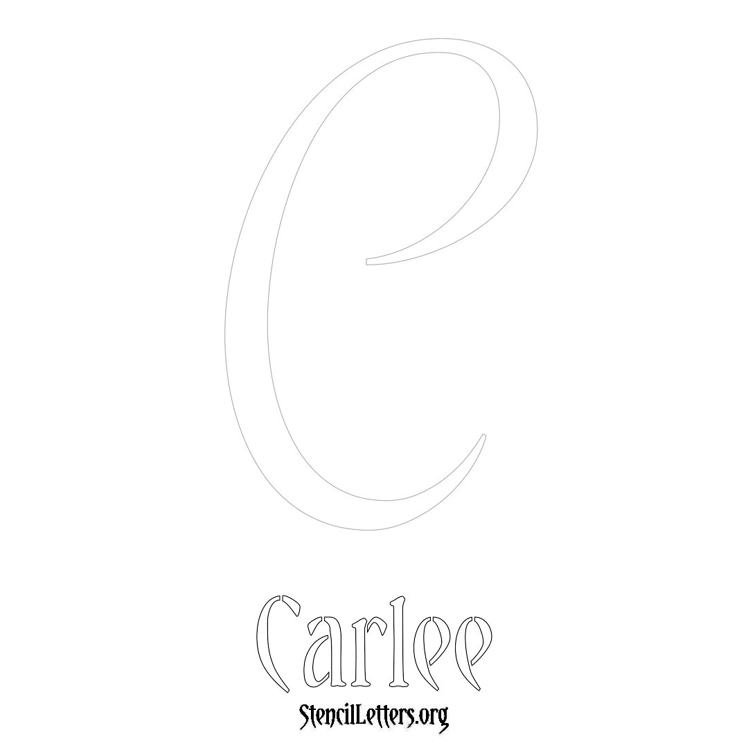 Carlee printable name initial stencil in Vintage Brush Lettering