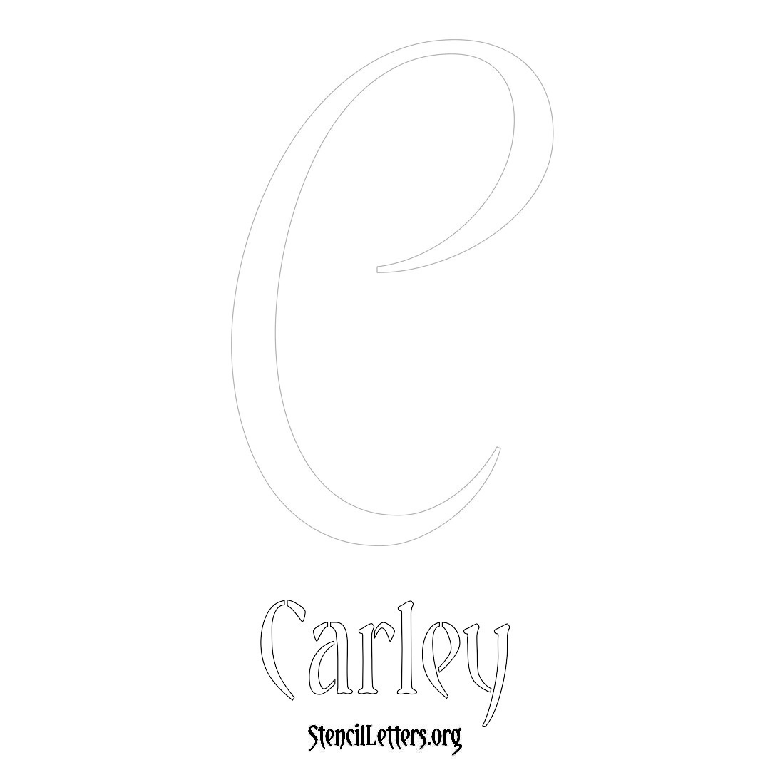 Carley printable name initial stencil in Vintage Brush Lettering