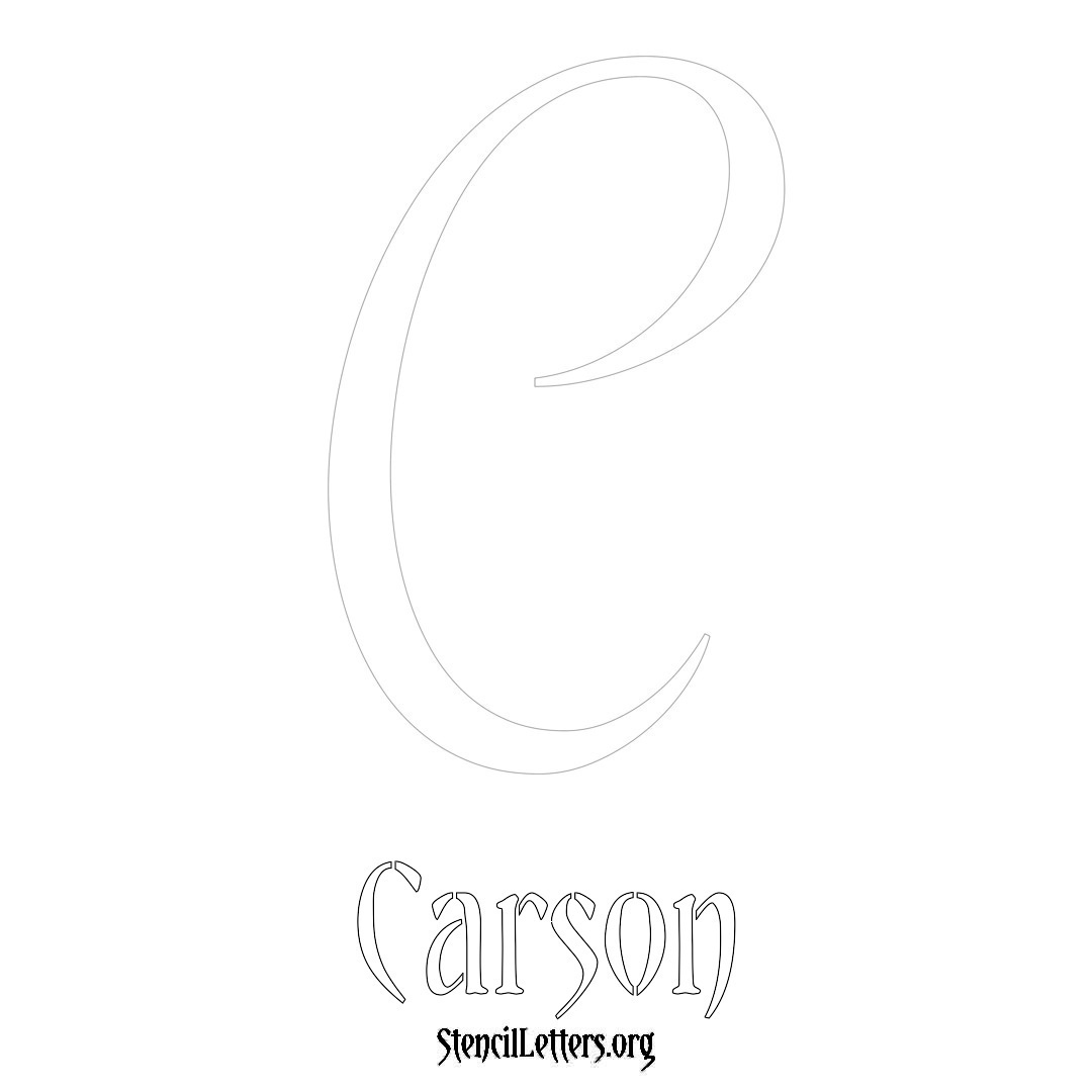 Carson printable name initial stencil in Vintage Brush Lettering