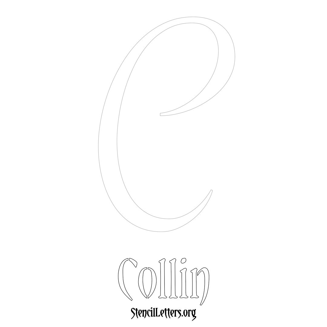 Collin printable name initial stencil in Vintage Brush Lettering