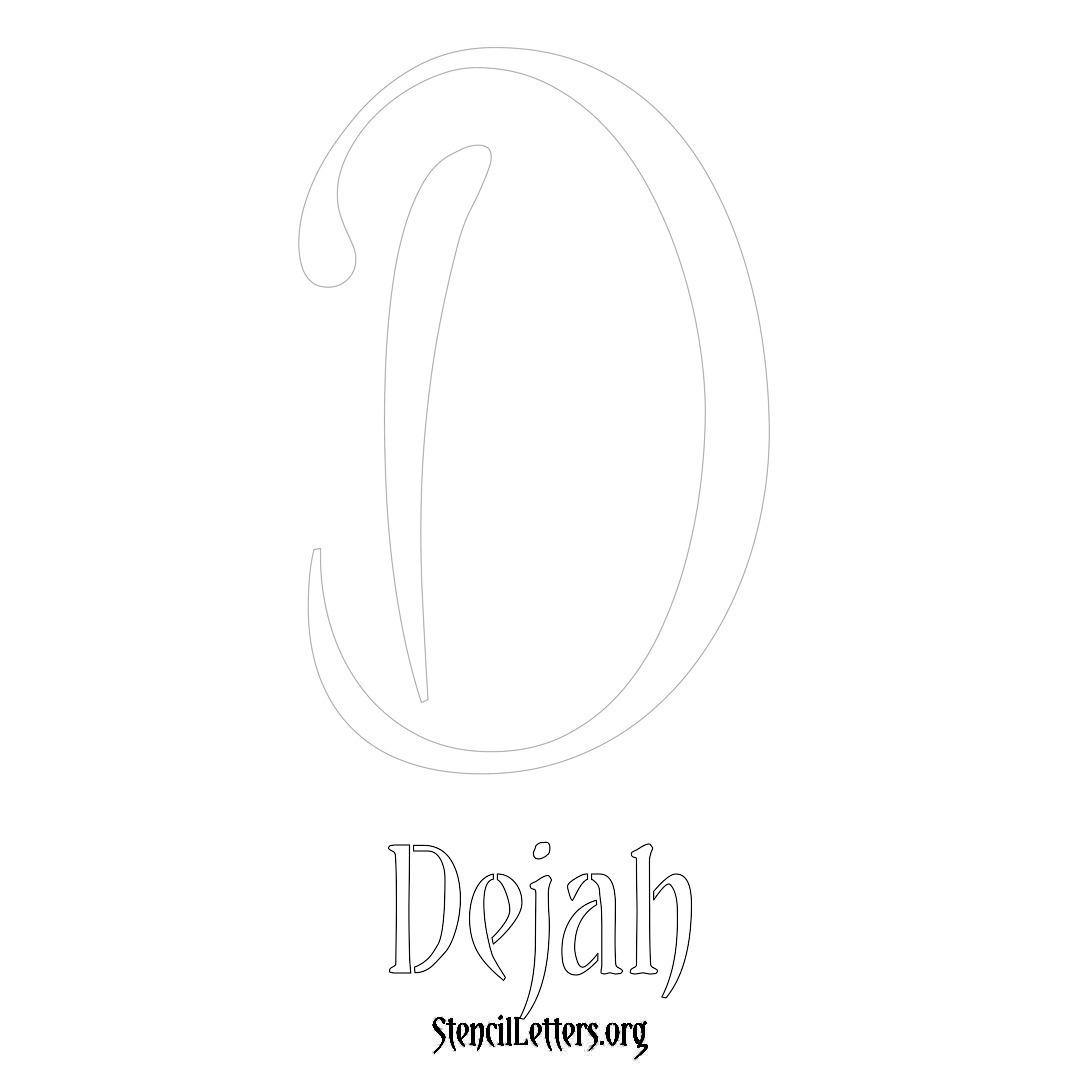 Dejah Free Printable Name Stencils with 6 Unique Typography Styles and ...