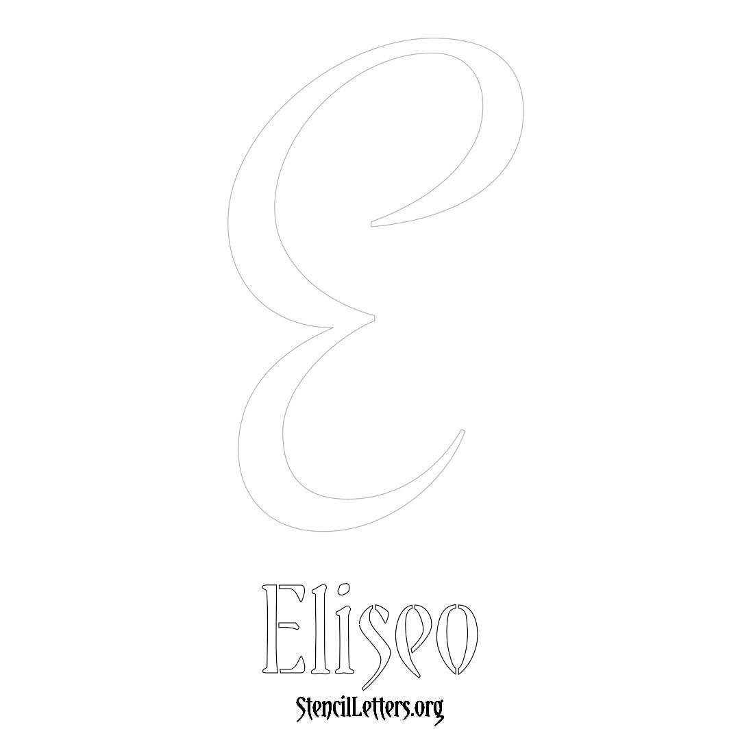 Eliseo printable name initial stencil in Vintage Brush Lettering