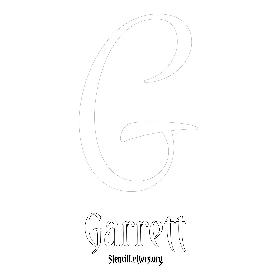 Garrett printable name initial stencil in Vintage Brush Lettering