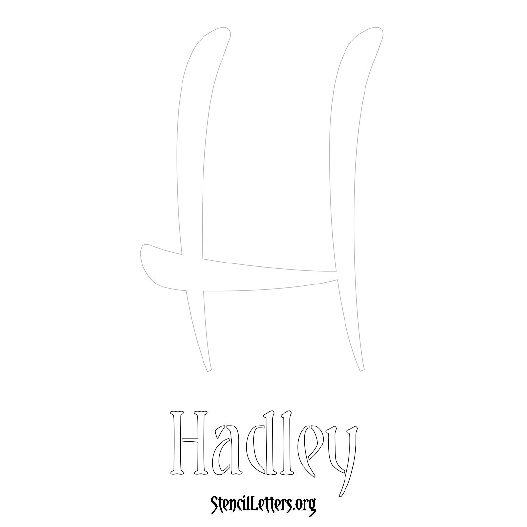 Hadley printable name initial stencil in Vintage Brush Lettering