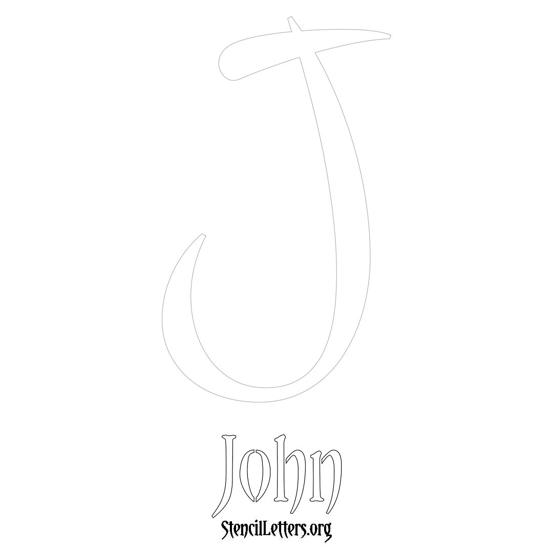 John Free Printable Name Stencils with 6 Unique Typography Styles and ...