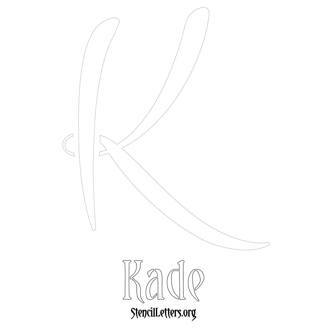 Kade printable name initial stencil in Vintage Brush Lettering