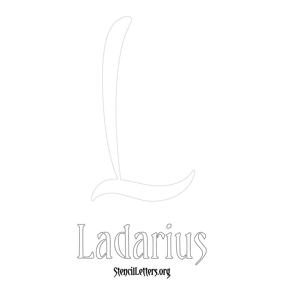 Ladarius printable name initial stencil in Vintage Brush Lettering