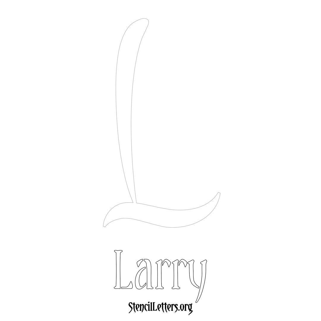 Larry printable name initial stencil in Vintage Brush Lettering