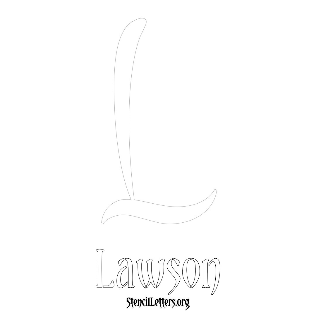 Lawson printable name initial stencil in Vintage Brush Lettering
