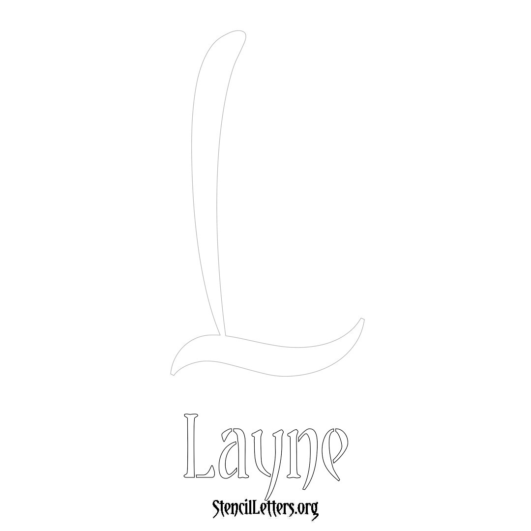 Layne printable name initial stencil in Vintage Brush Lettering
