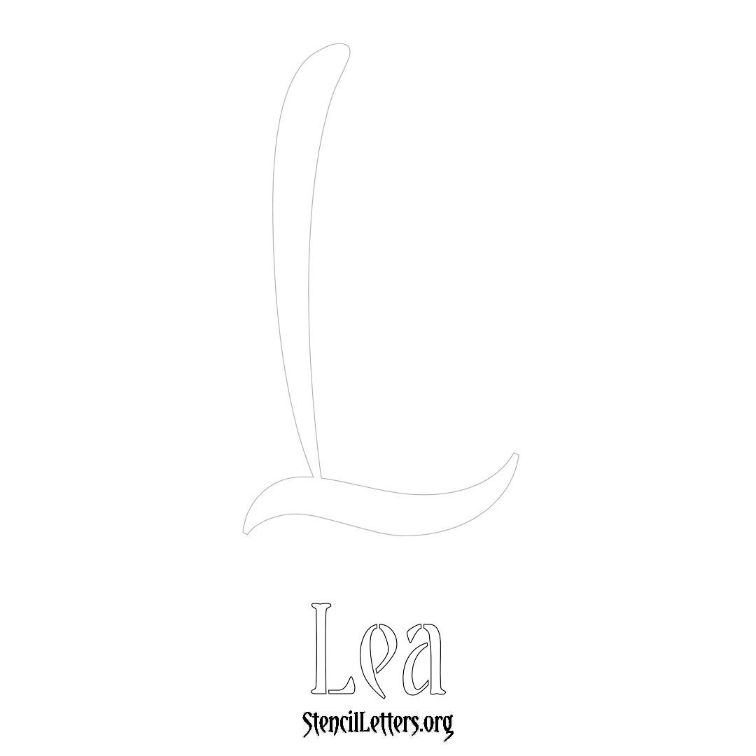 Lea printable name initial stencil in Vintage Brush Lettering