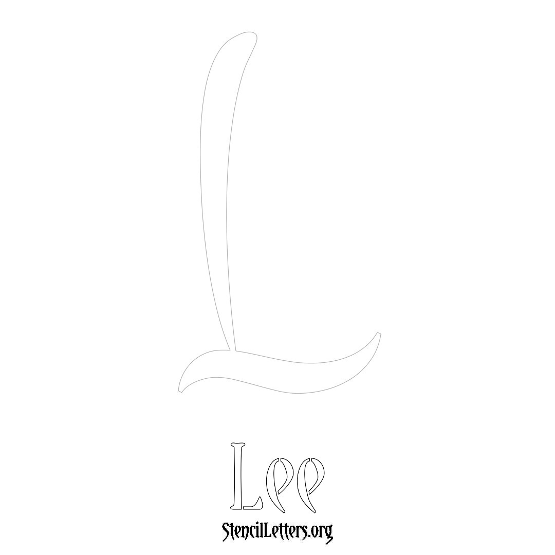 Lee printable name initial stencil in Vintage Brush Lettering