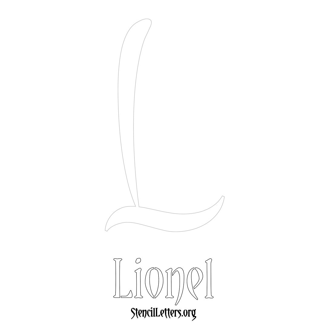 Lionel printable name initial stencil in Vintage Brush Lettering