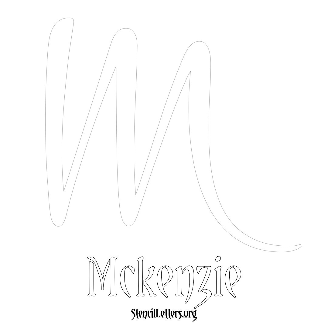 McKenzie printable name initial stencil in Vintage Brush Lettering