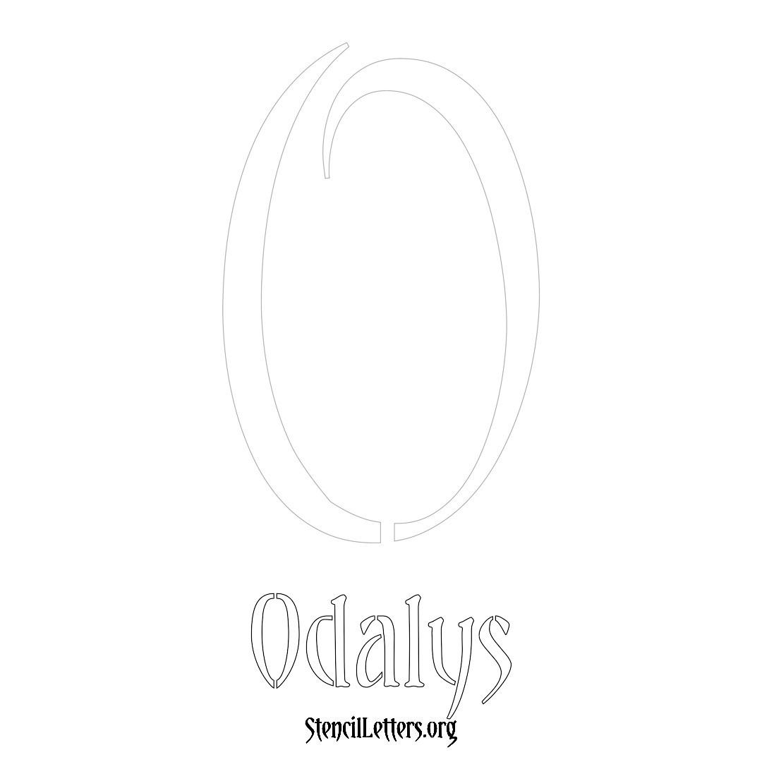 Odalys printable name initial stencil in Vintage Brush Lettering