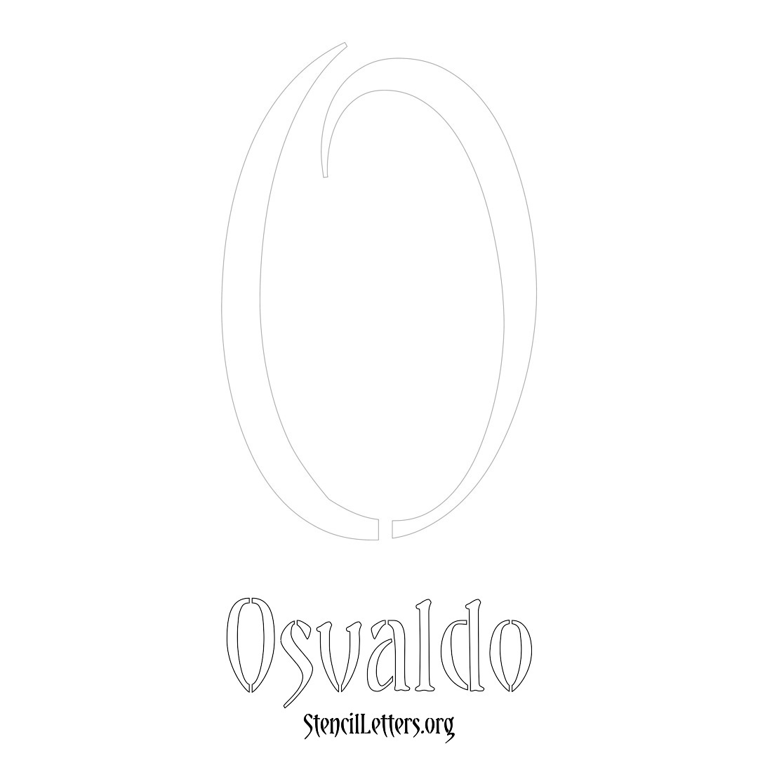 Osvaldo printable name initial stencil in Vintage Brush Lettering