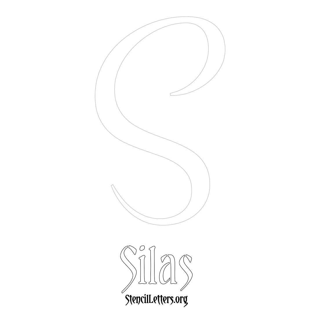 Silas printable name initial stencil in Vintage Brush Lettering