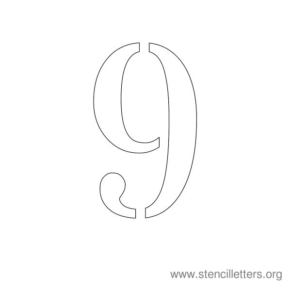 Number Stencil 9
