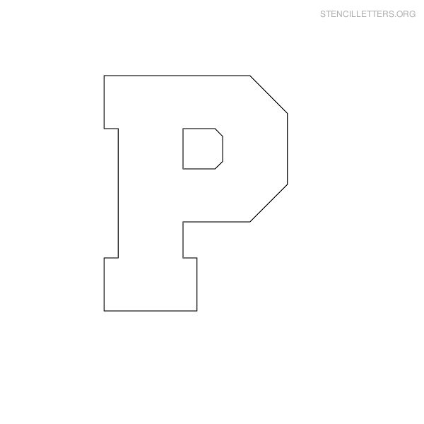 Stencil Letter Block P