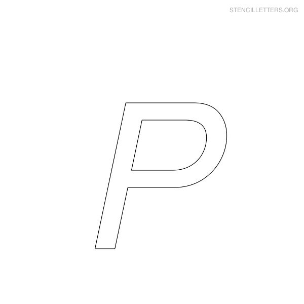 Stencil Letter Italic P