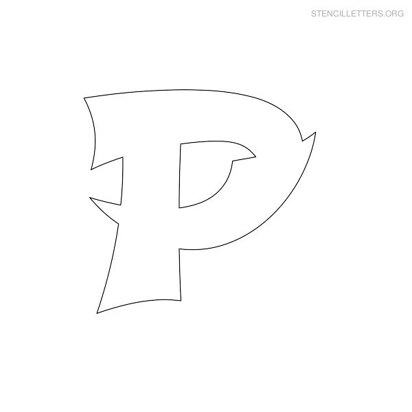 Stencil Letter Japanese P